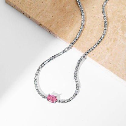 [Lumi Jewellery]1.0 Carat Shining Oval Cut Necklace