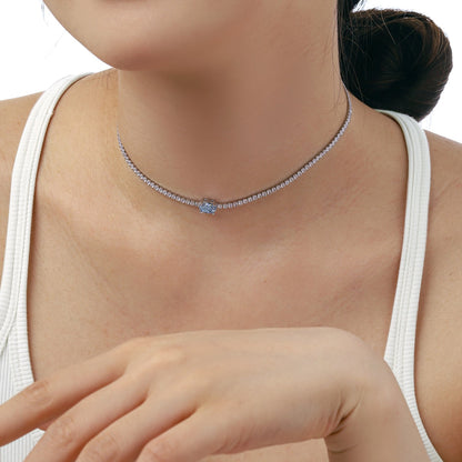 [Lumi Jewellery]1.0 Carat Shining Oval Cut Necklace