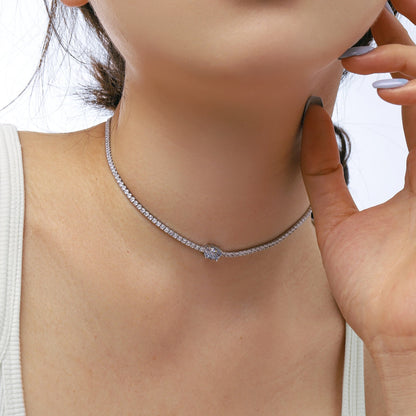 [Lumi Jewellery]1.0 Carat Shining Oval Cut Necklace