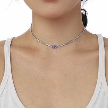 [Lumi Jewellery]1.0 Carat Shining Oval Cut Necklace
