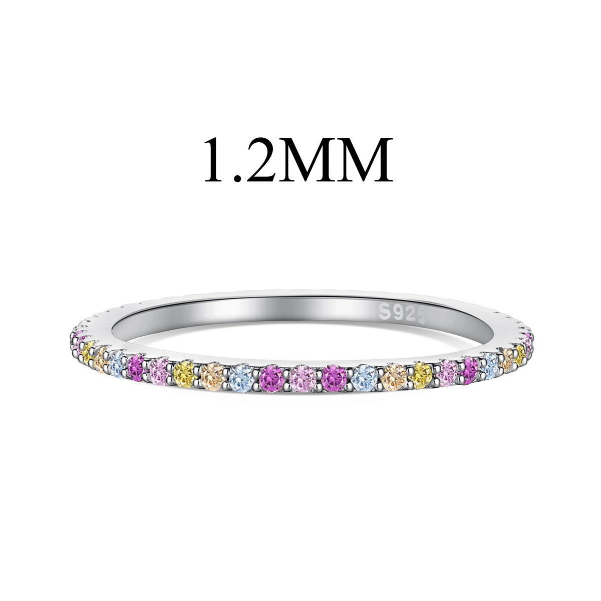[Lumi Jewellery]Ornate Colorful Round Cut Tennis Ring