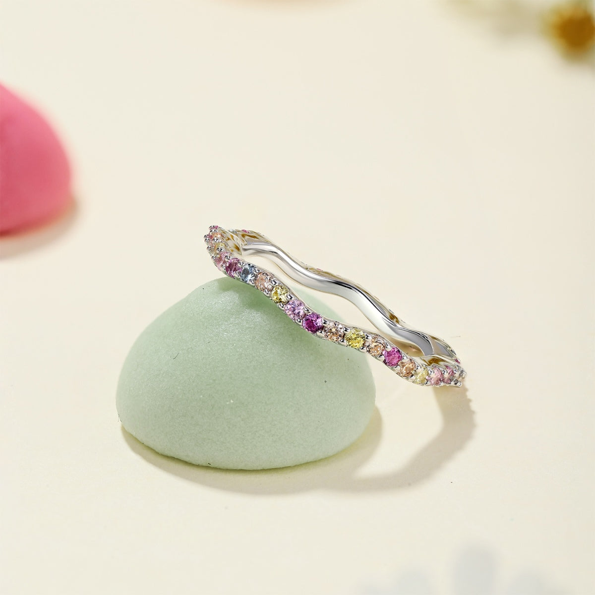 [Lumi Jewellery]Dainty Colorful Round Cut Party Ring