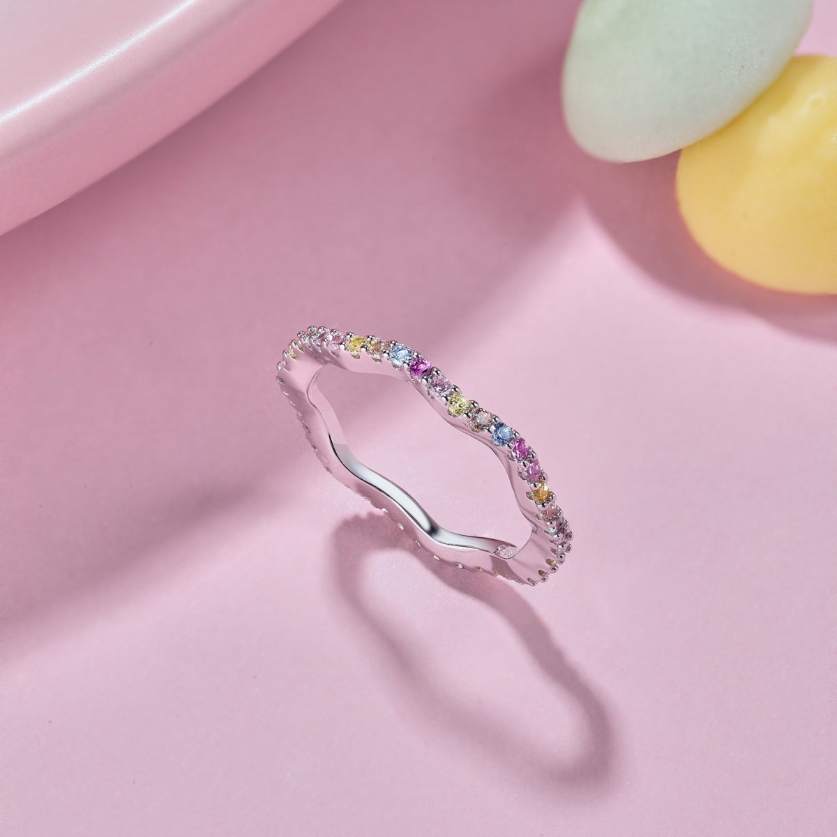[Lumi Jewellery]Dainty Colorful Round Cut Party Ring