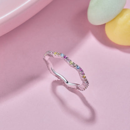 [Lumi Jewellery]Dainty Colorful Round Cut Party Ring