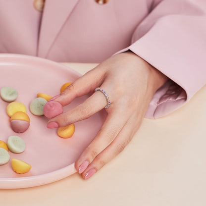 [Lumi Jewellery]Unique Scintillating Round Cut Daily Ring
