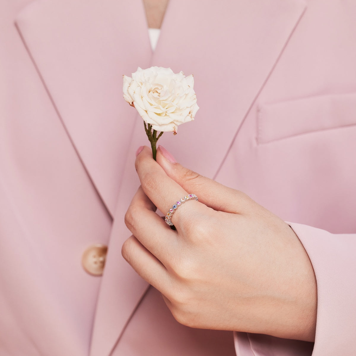 [Lumi Jewellery]Unique Scintillating Round Cut Daily Ring