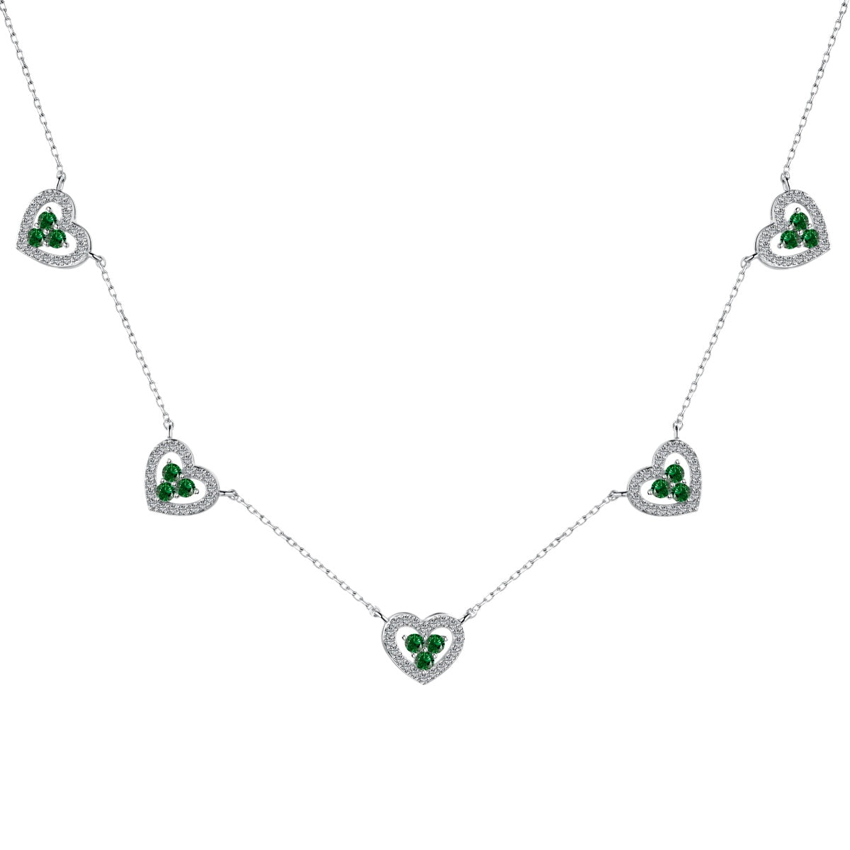 [Lumi Jewellery]Sparkling Five Heart Necklace