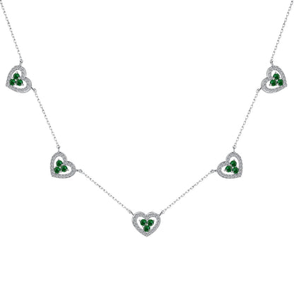 [Lumi Jewellery]Sparkling Five Heart Necklace
