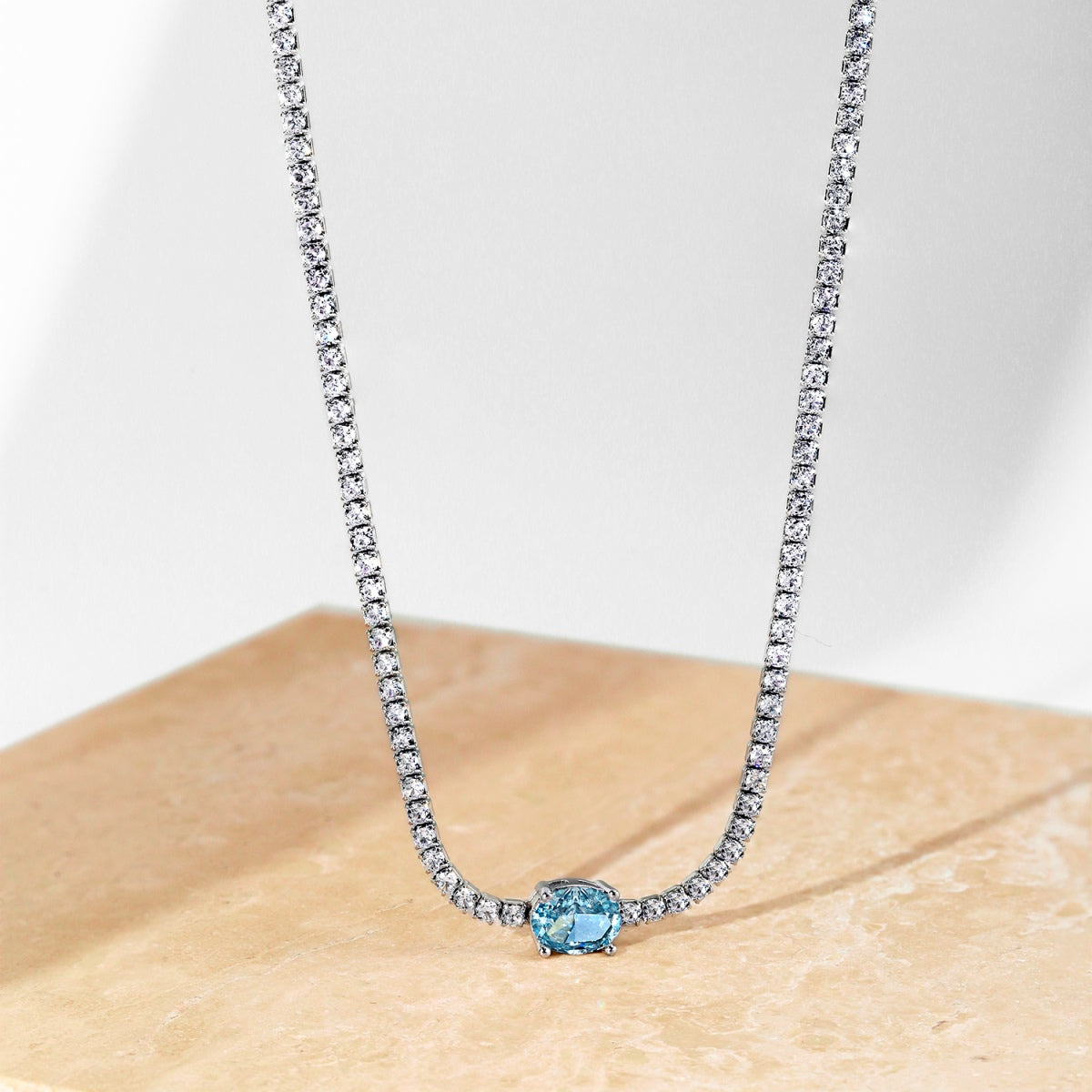 [Lumi Jewellery]1.0 Carat Shining Oval Cut Necklace