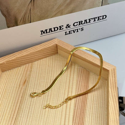 [Lumi Jewellery]Flat Snake Bone Chain Blade Necklace