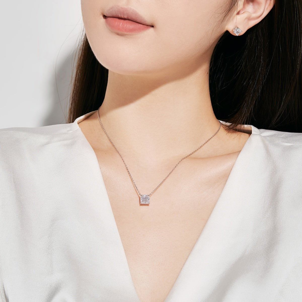 [Lumi Jewellery]1.0 Carat Radiant Princess Cut Wedding Earrings