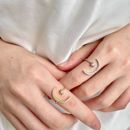 [Lumi Jewellery]Eternity Moon & Star Ring