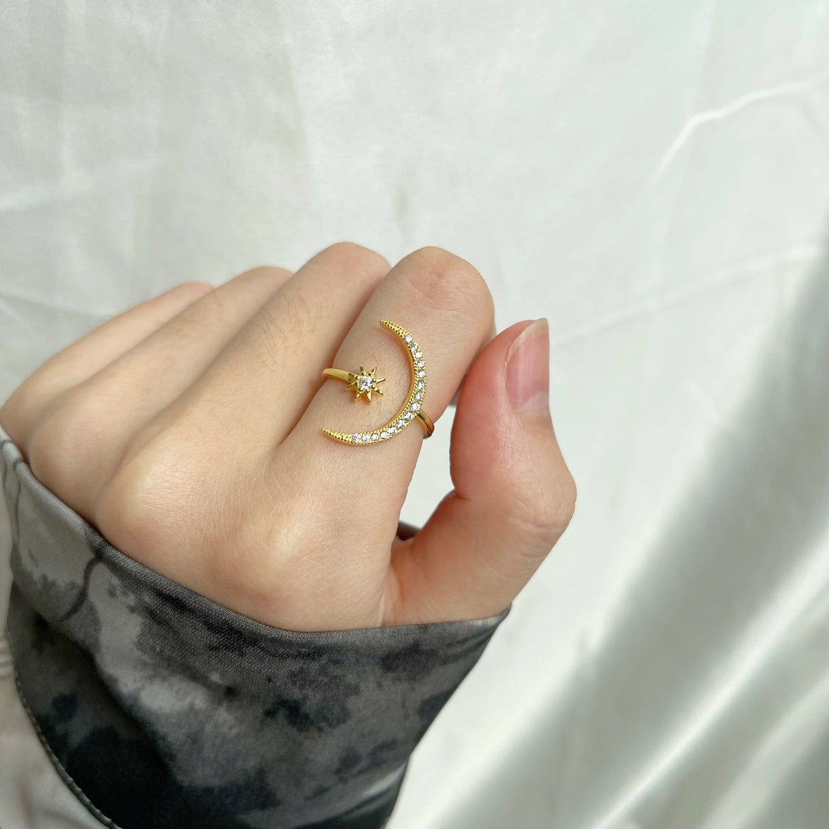 [Lumi Jewellery]Eternity Moon & Star Ring
