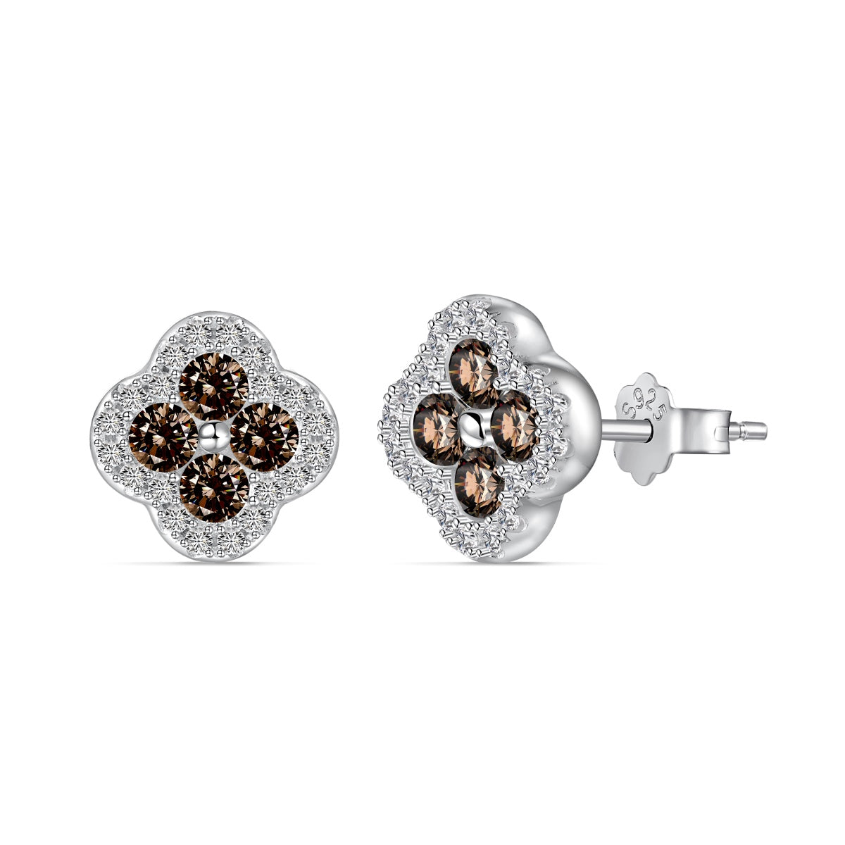 [Lumi Jewellery]Four-Leaf Clover Flower Shaped Earrings