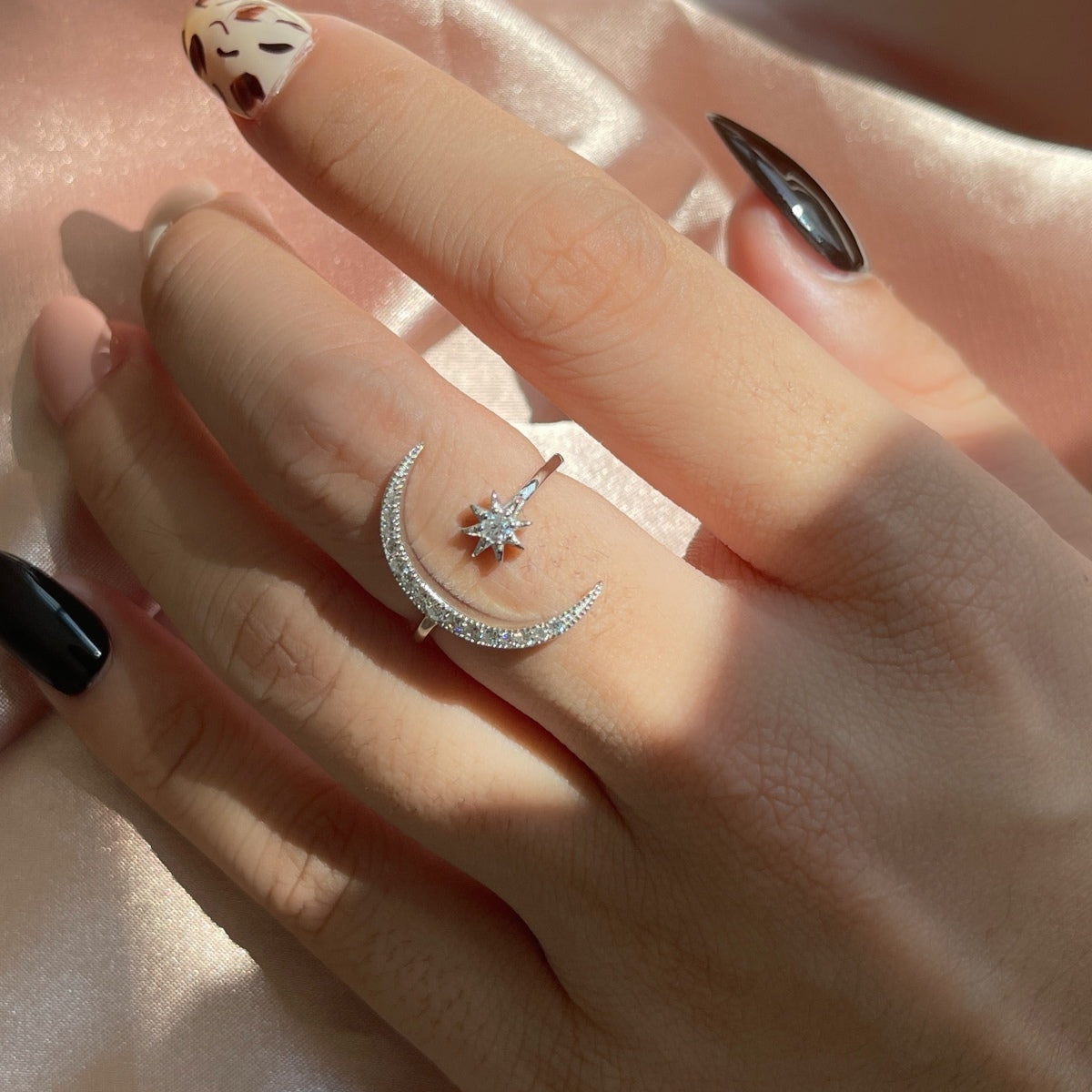 [Lumi Jewellery]Eternity Moon & Star Ring