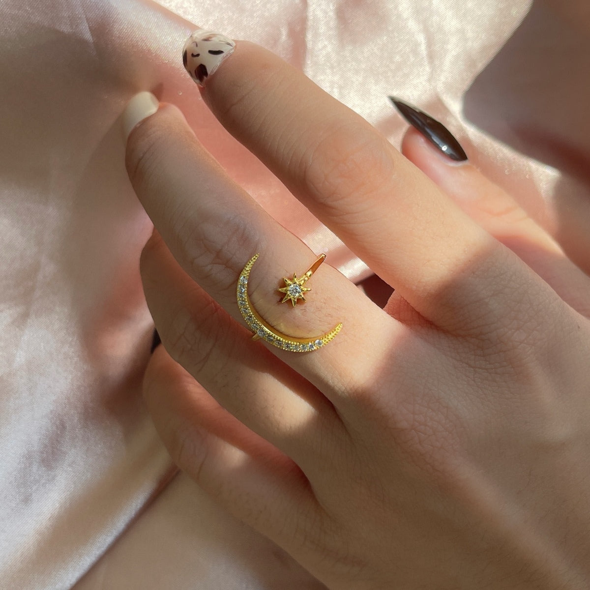 [Lumi Jewellery]Eternity Moon & Star Ring