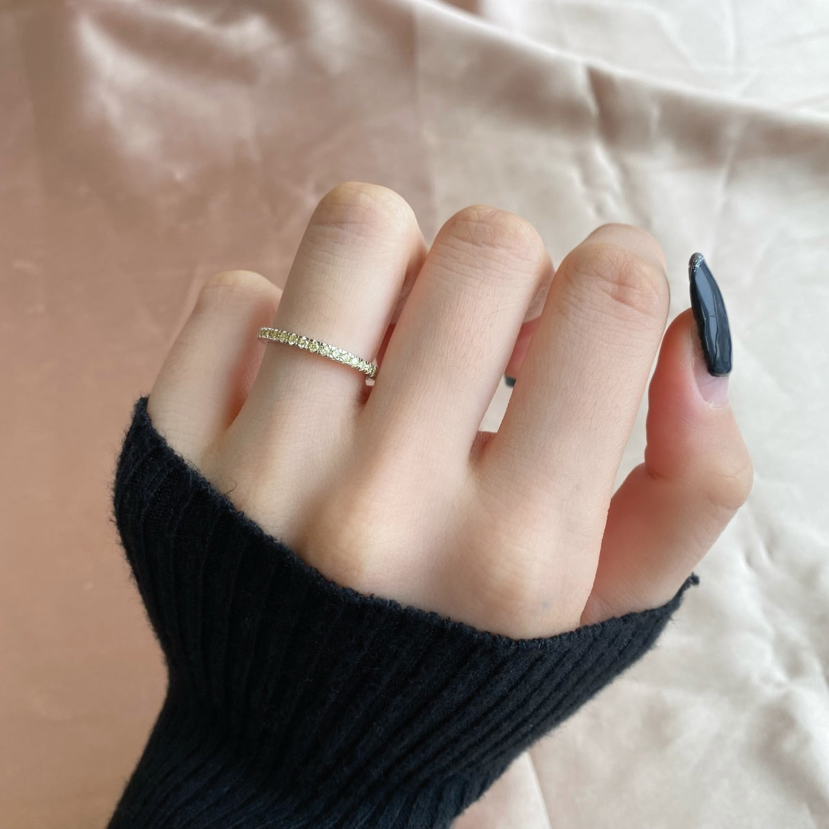 [Lumi Jewellery]Delicate Sparkling Round Cut Daily Ring