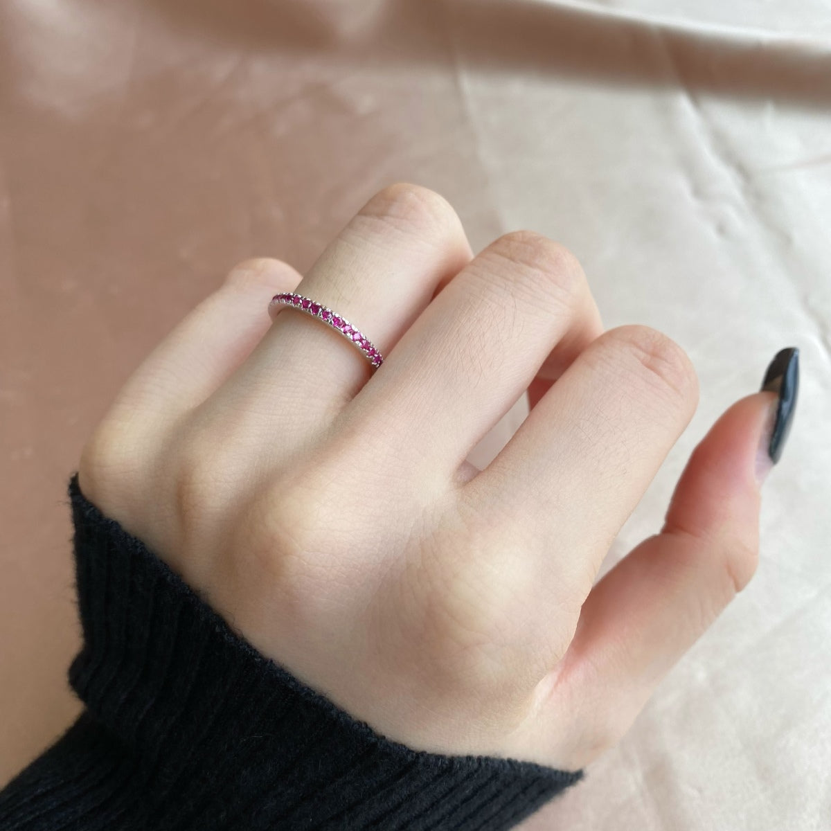 [Lumi Jewellery]Delicate Sparkling Round Cut Daily Ring