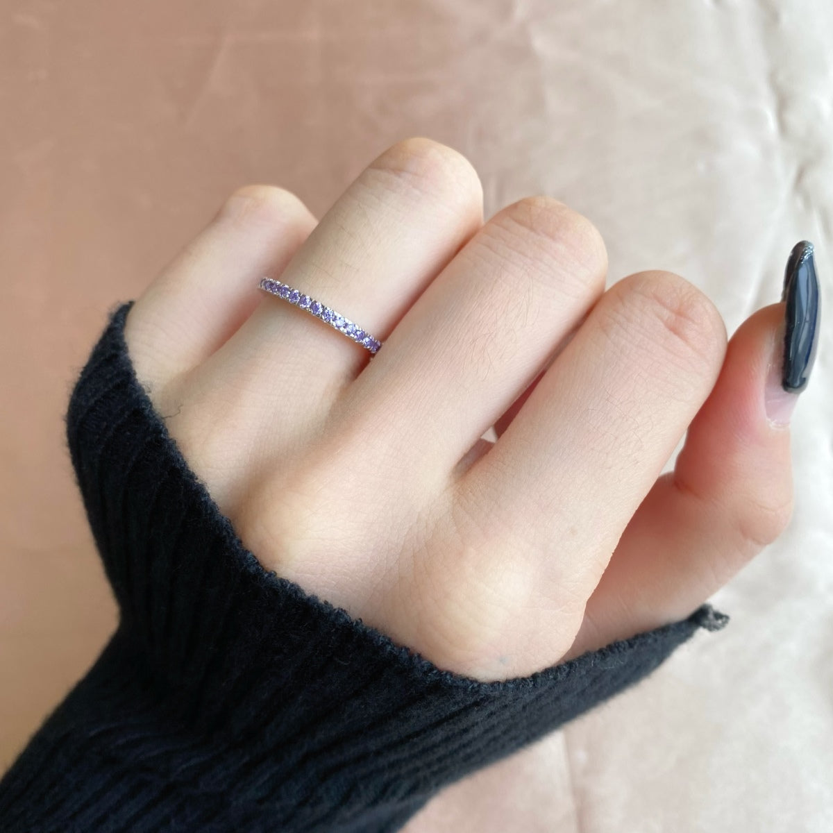 [Lumi Jewellery]Delicate Sparkling Round Cut Daily Ring