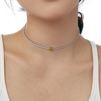 [Lumi Jewellery]1.0 Carat Shining Oval Cut Necklace