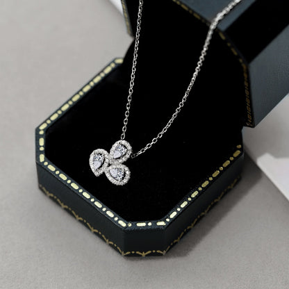 [Lumi Jewellery]Elegant Flower Shape Pear Cut Necklace