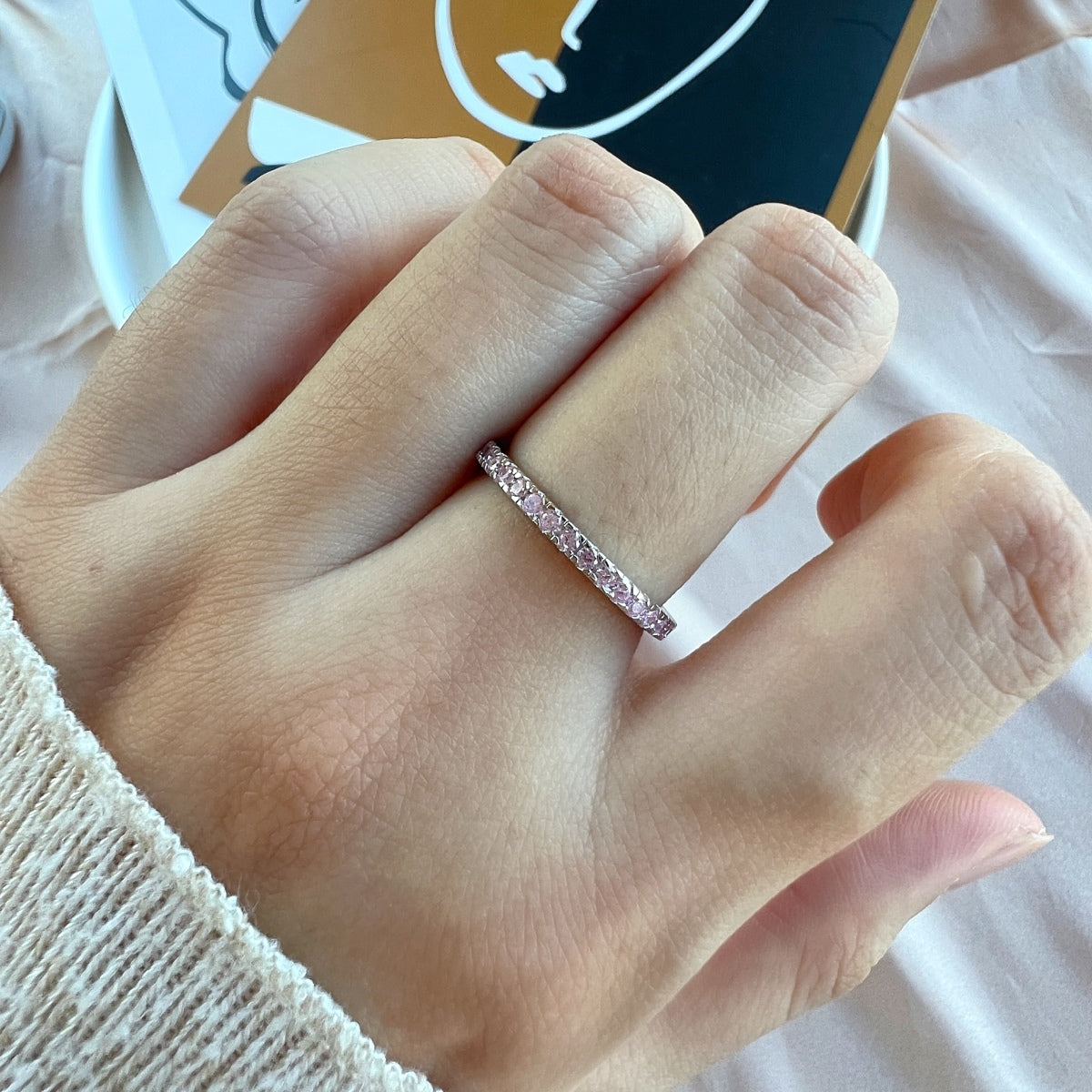 [Lumi Jewellery]Delicate Sparkling Round Cut Daily Ring