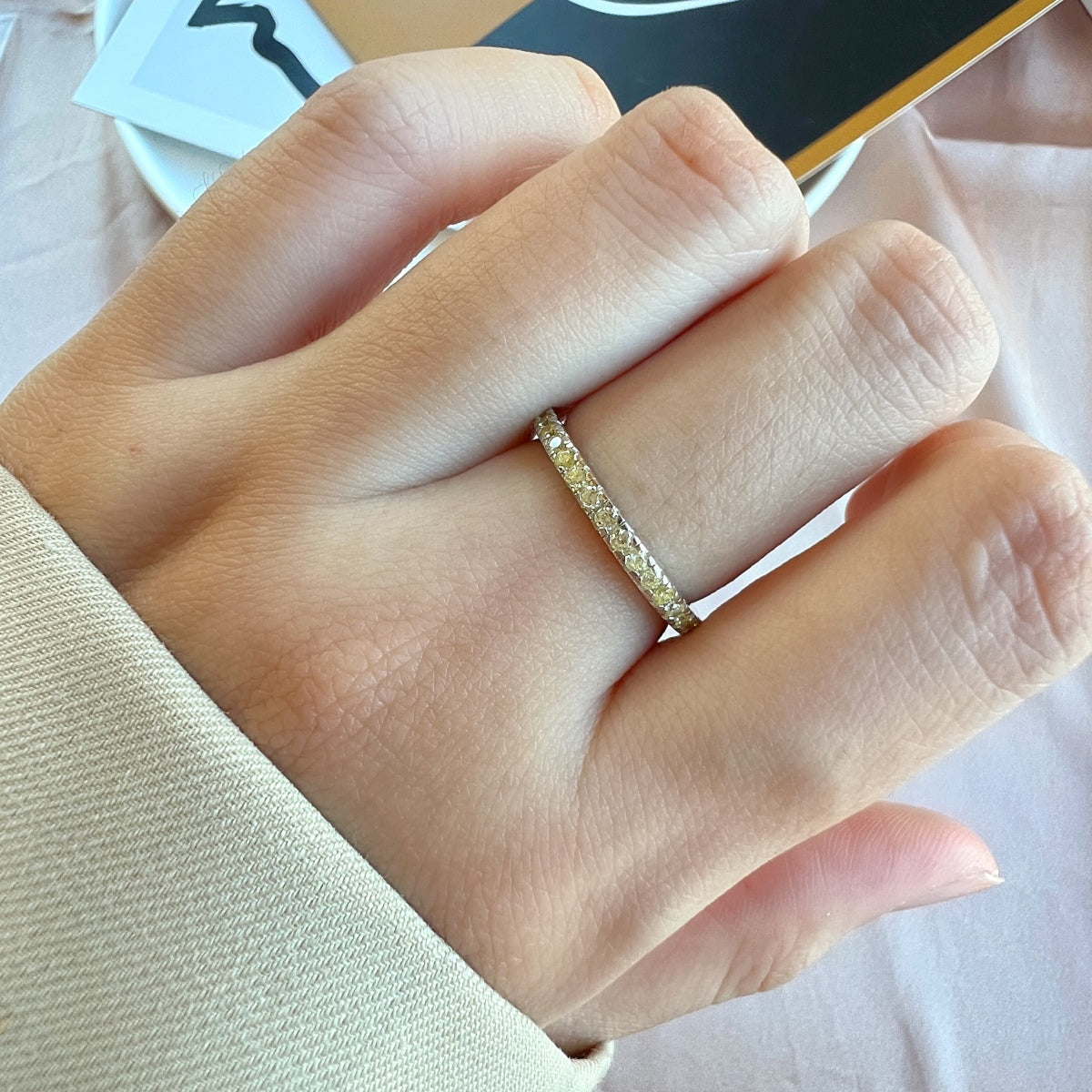 [Lumi Jewellery]Delicate Sparkling Round Cut Daily Ring
