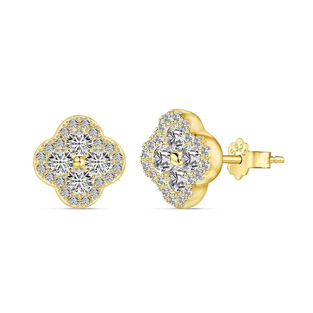 [Lumi Jewellery]Four-Leaf Clover Flower Shaped Earrings