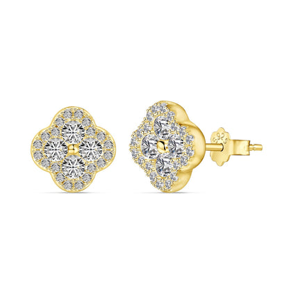 [Lumi Jewellery]Four-Leaf Clover Flower Shaped Earrings