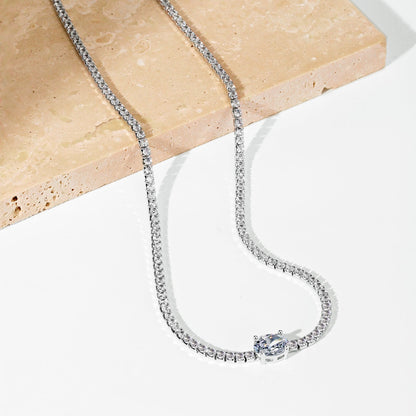 [Lumi Jewellery]1.0 Carat Shining Oval Cut Necklace