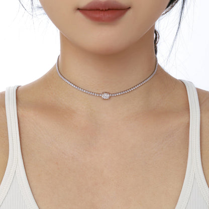 [Lumi Jewellery]1.0 Carat Shining Oval Cut Necklace