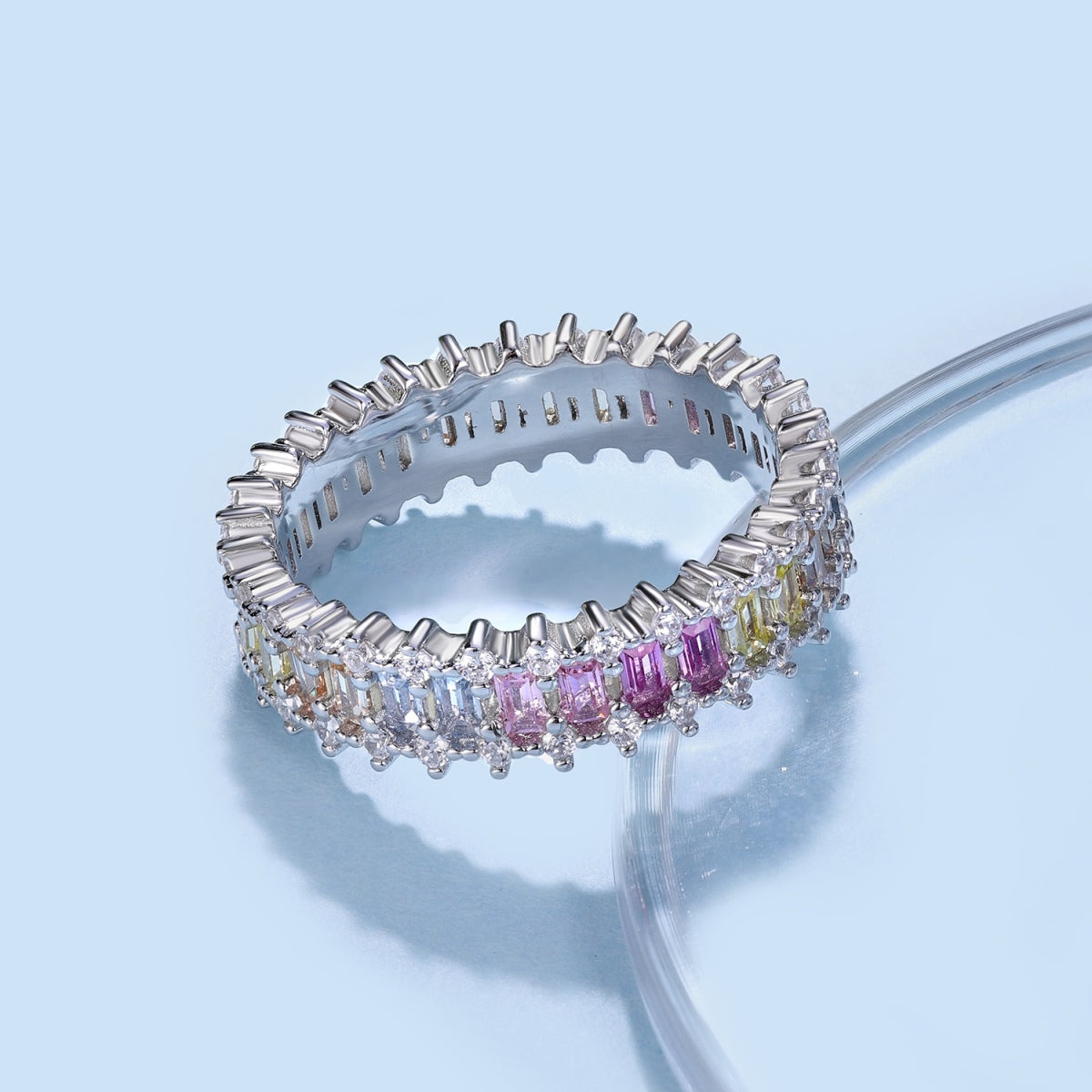 [Lumi Jewellery]Splashy Ornate Emerald Cut Cocktail Ring
