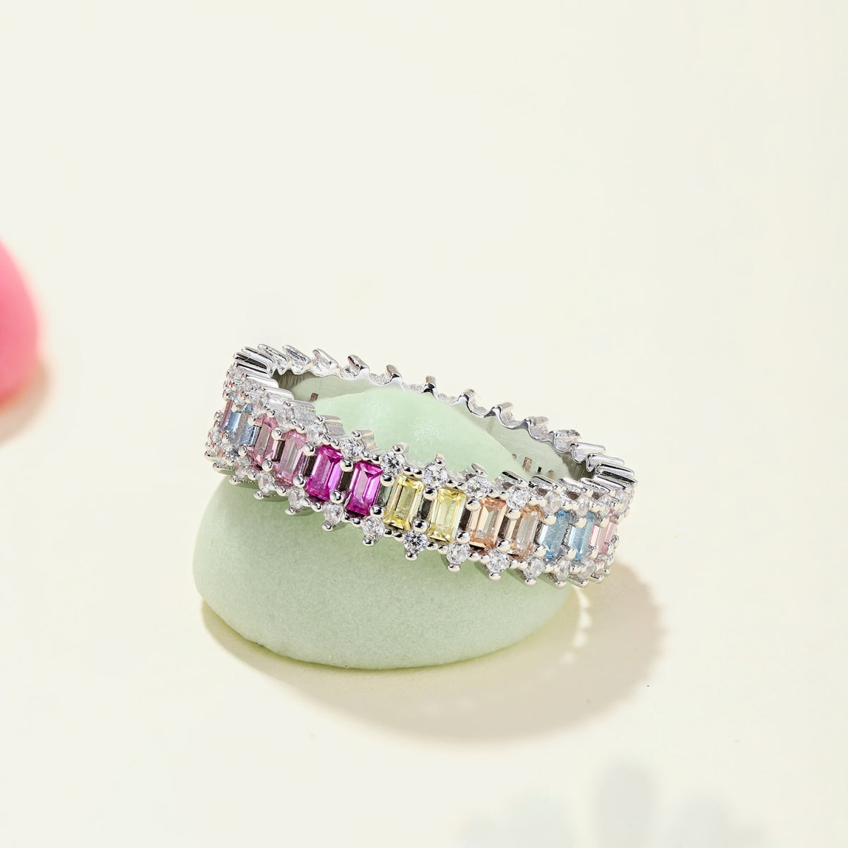 [Lumi Jewellery]Splashy Ornate Emerald Cut Cocktail Ring