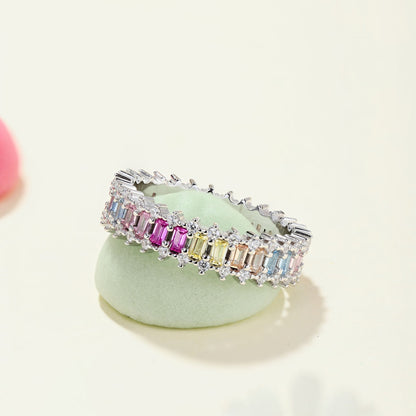 [Lumi Jewellery]Splashy Ornate Emerald Cut Cocktail Ring
