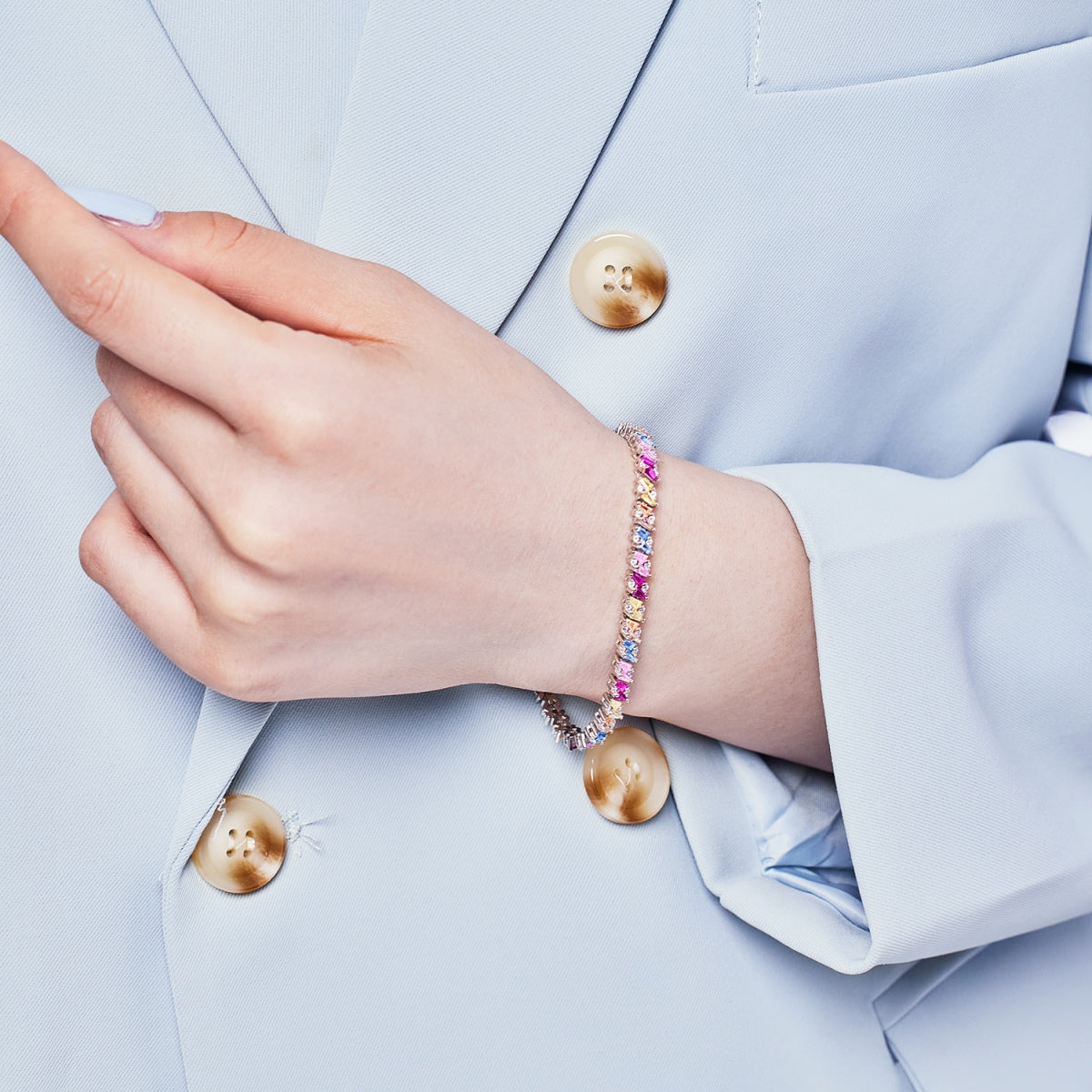 [Lumi Jewellery]Ornate Sparkling Multi Cut Party Bracelet