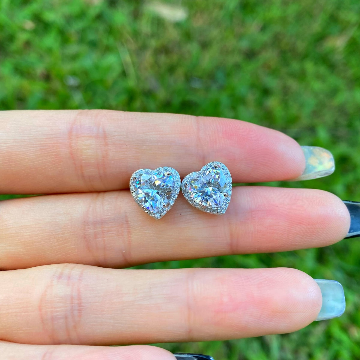 [Lumi Jewellery]Sparkling Heart Shape Lover Earrings