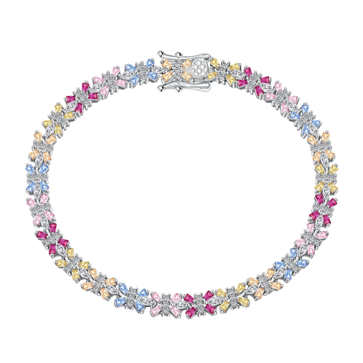[Lumi Jewellery]Radiant Colorful Emerald Cut Party Bracelet