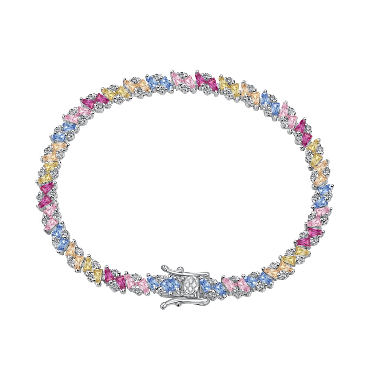 [Lumi Jewellery]Ornate Sparkling Multi Cut Party Bracelet