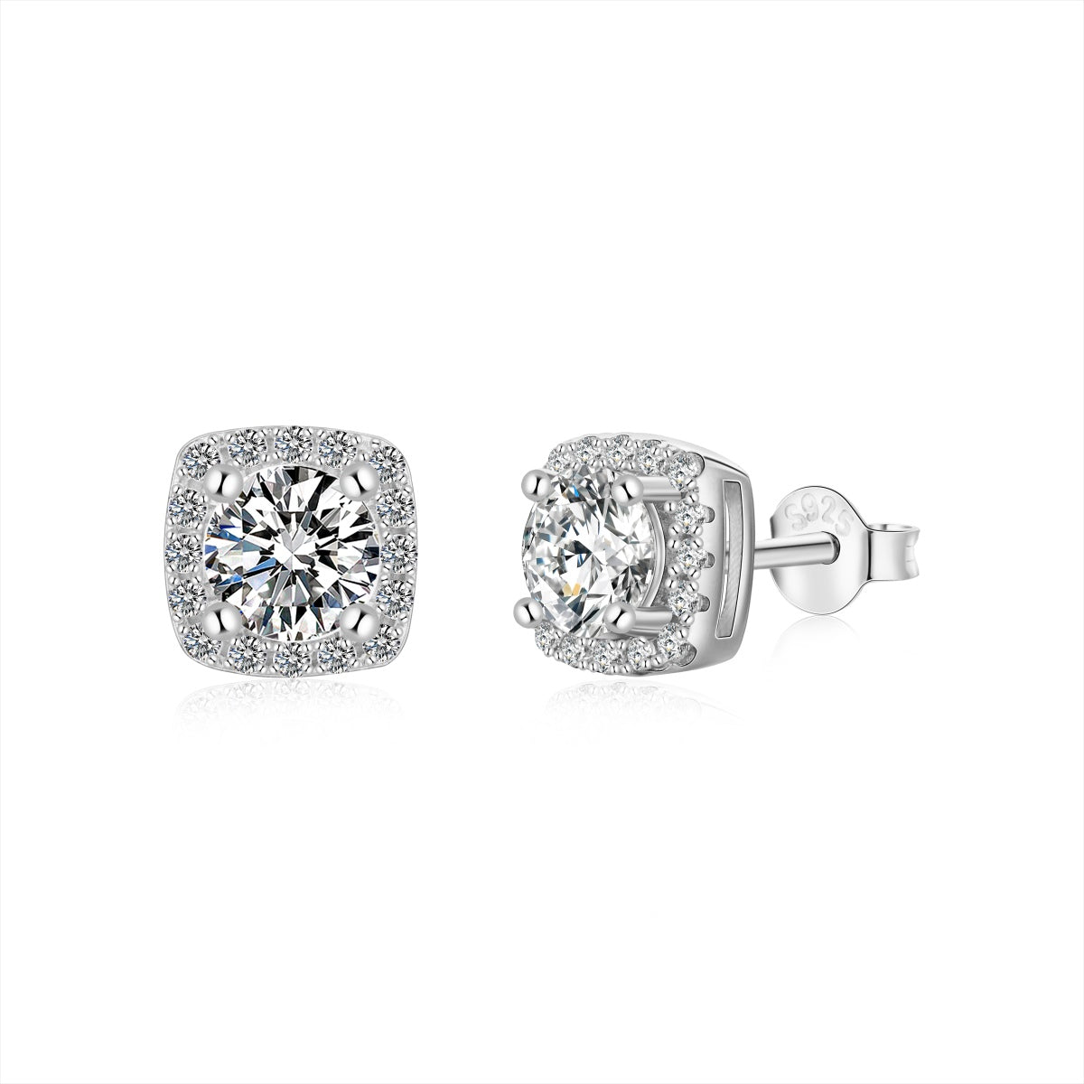 [Lumi Jewellery]Classic Round Center Stone Stud Earrings
