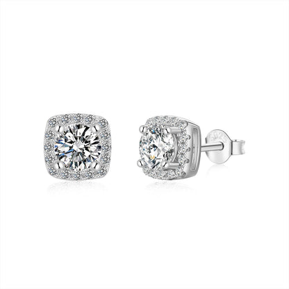 [Lumi Jewellery]Classic Round Center Stone Stud Earrings