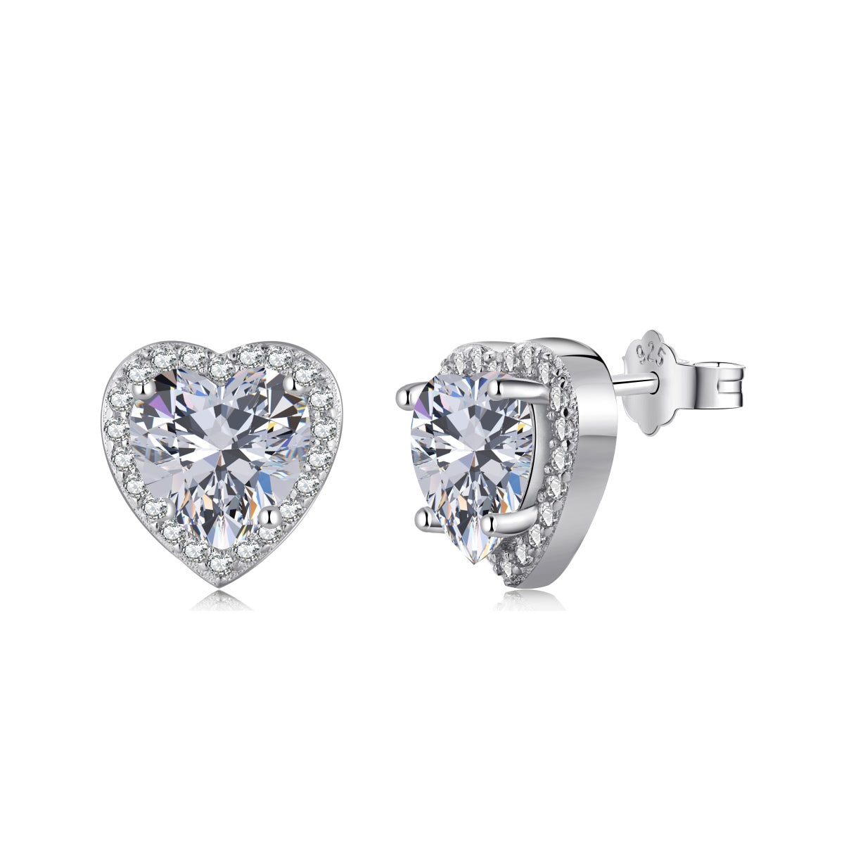 [Lumi Jewellery]Sparkling Heart Shape Lover Earrings