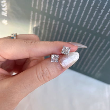 [Lumi Jewellery]1.0 Carat Radiant Princess Cut Wedding Earrings