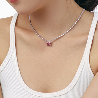 [Lumi Jewellery]4.0 Carat Elegant Radiant Cut Necklace