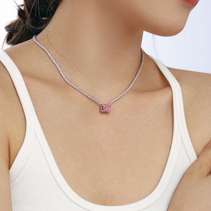 [Lumi Jewellery]4.0 Carat Elegant Radiant Cut Necklace