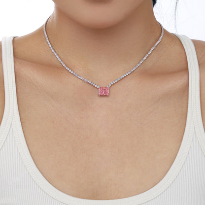 [Lumi Jewellery]4.0 Carat Elegant Radiant Cut Necklace