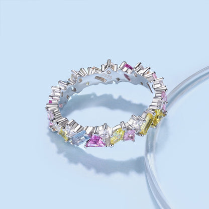 [Lumi Jewellery]Dazzling Polychromatic Multi cut Daily Ring