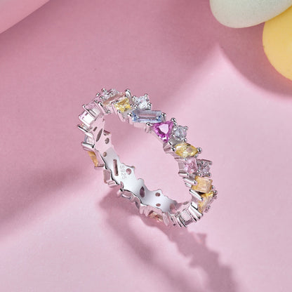 [Lumi Jewellery]Dazzling Polychromatic Multi cut Daily Ring
