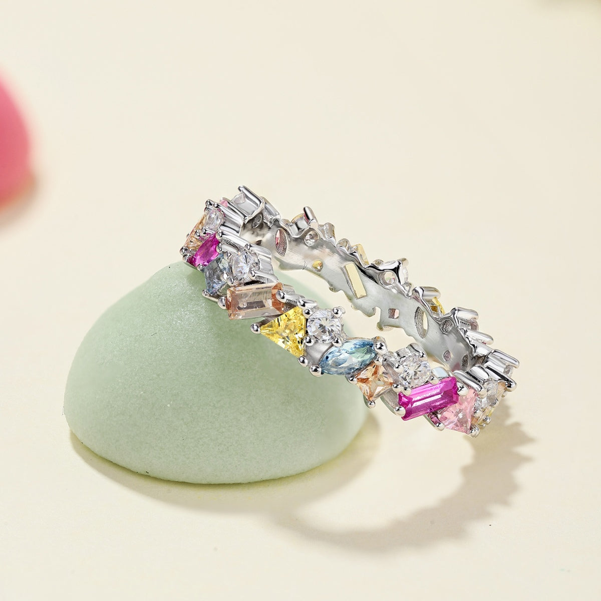 [Lumi Jewellery]Dazzling Polychromatic Multi cut Daily Ring