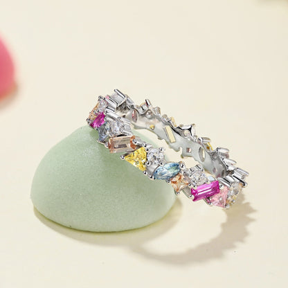 [Lumi Jewellery]Dazzling Polychromatic Multi cut Daily Ring