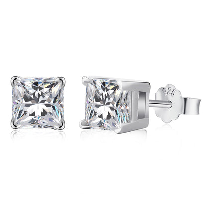 [Lumi Jewellery]1.0 Carat Radiant Princess Cut Wedding Earrings